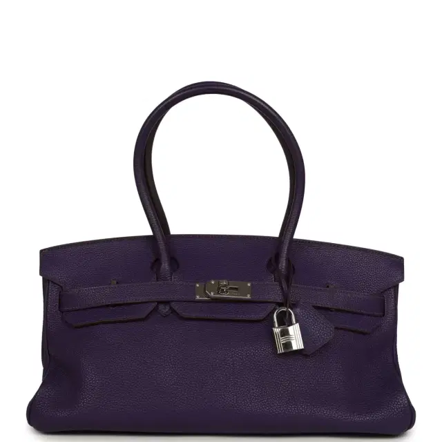 hermes Vintage Hermes Shoulder Birkin 42 JPG Iris Togo Palladium Hardware