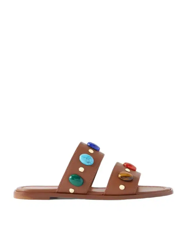 Pasha Embellished Leather Sandals Pasha Embellished Leather Sandals