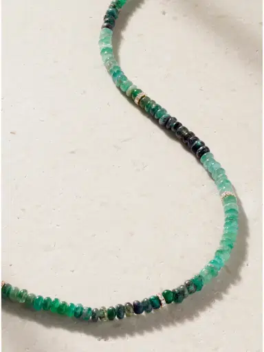 JIA JIA Arizona 14-karat Gold, Emerald And Diamond Necklace | Thumbnail 4