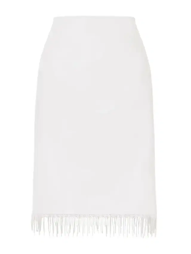 Lace-trimmed Cotton Midi Skirt