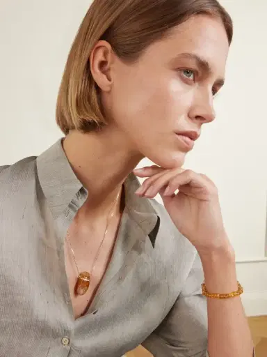 JIA JIA 14-karat Gold, Citrine And Diamond Necklace | Thumbnail 2