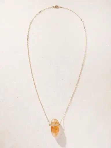 JIA JIA 14-karat Gold, Citrine And Diamond Necklace | Thumbnail 4