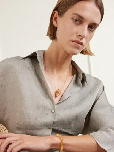 JIA JIA 14-karat Gold, Citrine And Diamond Necklace | Thumbnail 5
