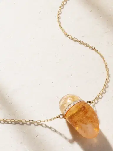 JIA JIA 14-karat Gold, Citrine And Diamond Necklace | Thumbnail 1