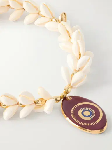 TOHUM Gold-plated, Seashell And Ceramic Necklace | Thumbnail 4 TOHUM Gold-plated, Seashell And Ceramic Necklace | Thumbnail 4
