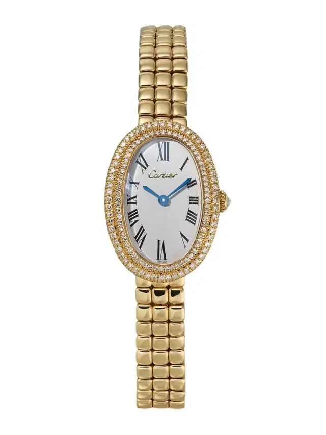 + Cartier Vintage 1990s Baignoire 22mm 18-karat Gold And Diamond Watch, Ref. No. 1920 (fits Up To 6.25'' Wrist)