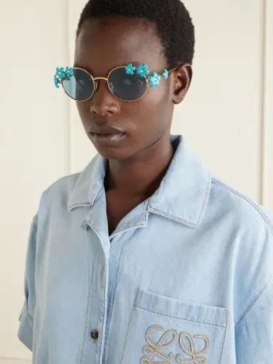 Loewe + Paula's Ibiza Embellished Round-frame Gold-tone Sunglasses | Thumbnail 2 Loewe + Paula's Ibiza Embellished Round-frame Gold-tone Sunglasses | Thumbnail 2