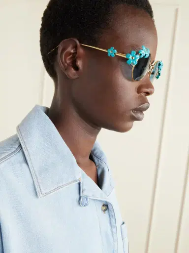 Loewe + Paula's Ibiza Embellished Round-frame Gold-tone Sunglasses | Thumbnail 5 Loewe + Paula's Ibiza Embellished Round-frame Gold-tone Sunglasses | Thumbnail 5