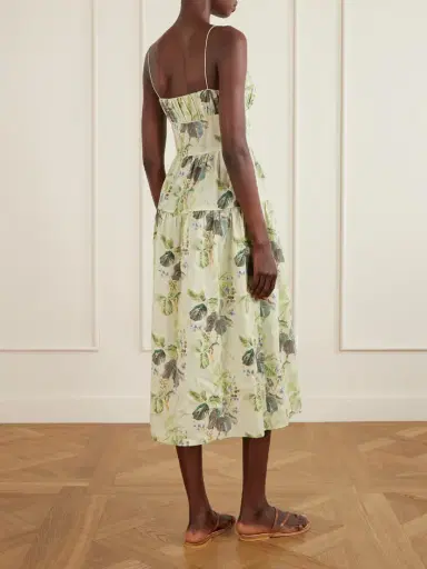 DÔEN Benoit Tiered Gathered Floral-print Ramie Midi Dress | Thumbnail 3 DÔEN Benoit Tiered Gathered Floral-print Ramie Midi Dress | Thumbnail 3