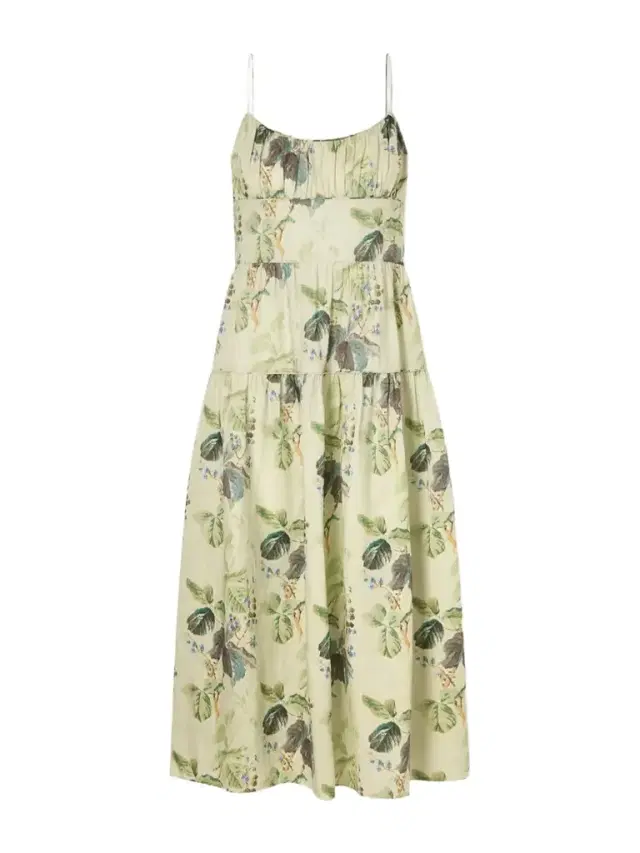 DÔEN Benoit Tiered Gathered Floral-print Ramie Midi Dress
