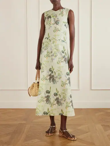 DÔEN Adelana Printed Ramie Midi Dress | Thumbnail 2 DÔEN Adelana Printed Ramie Midi Dress | Thumbnail 2