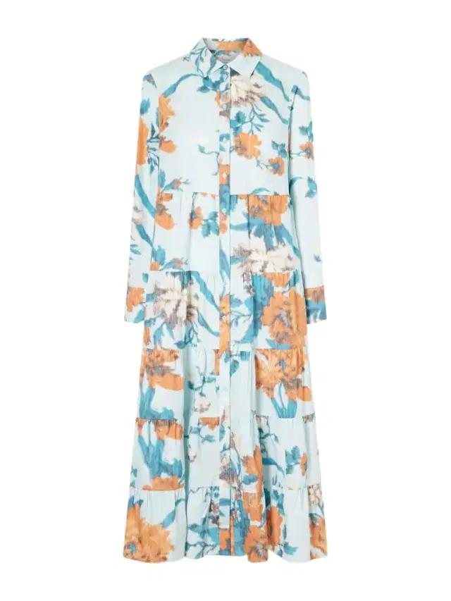 Erdem Tiered Floral-print Cotton Midi Dress