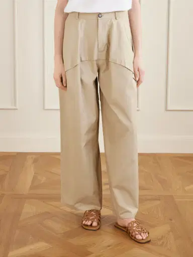 Loewe + Paula's Ibiza Paneled Cotton Gabardine Wide-leg Pants | Thumbnail 3