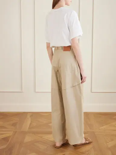 Loewe + Paula's Ibiza Paneled Cotton Gabardine Wide-leg Pants | Thumbnail 4