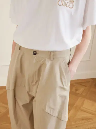 Loewe + Paula's Ibiza Paneled Cotton Gabardine Wide-leg Pants | Thumbnail 5