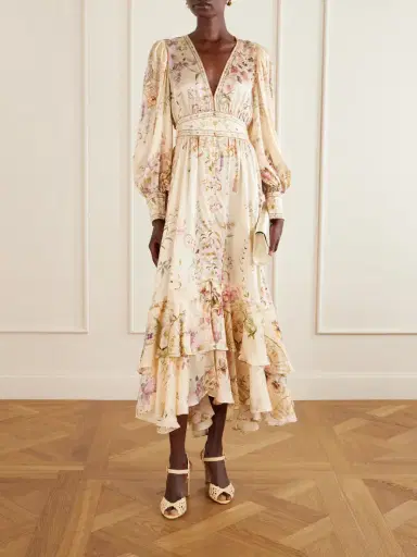 Camilla Crystal-embellished Tiered Floral-print Silk-chiffon Midi Dress | Thumbnail 2 Camilla Crystal-embellished Tiered Floral-print Silk-chiffon Midi Dress | Thumbnail 2