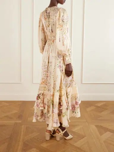 Camilla Crystal-embellished Tiered Floral-print Silk-chiffon Midi Dress | Thumbnail 3 Camilla Crystal-embellished Tiered Floral-print Silk-chiffon Midi Dress | Thumbnail 3