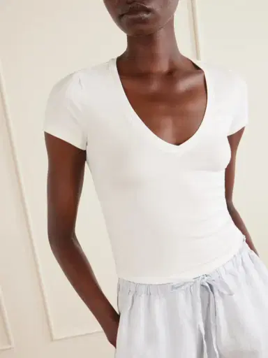 James Perse Cropped Cotton-blend Jersey T-shirt | Thumbnail 5