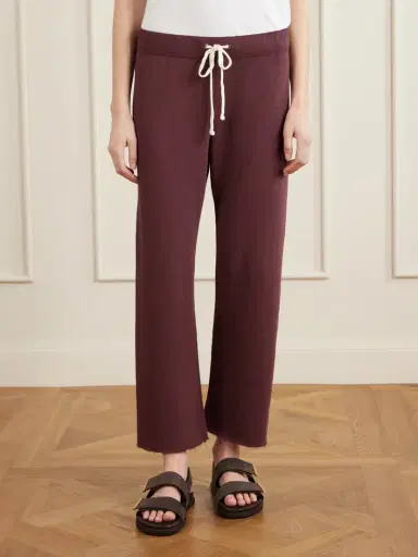 James Perse Cropped Cotton-terry Wide-leg Track Pants | Thumbnail 3 James Perse Cropped Cotton-terry Wide-leg Track Pants | Thumbnail 3