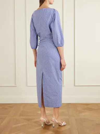 BERNADETTE Checked Cotton Midi Dress | Thumbnail 3 BERNADETTE Checked Cotton Midi Dress | Thumbnail 3