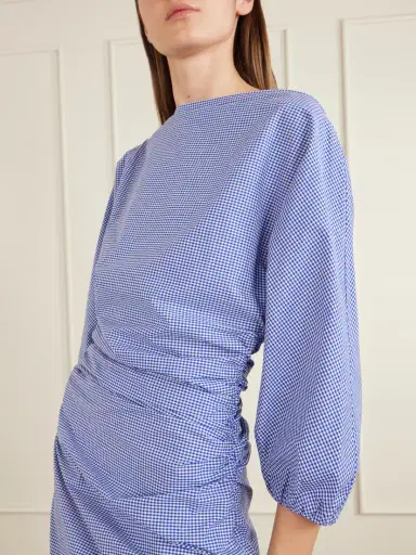 BERNADETTE Checked Cotton Midi Dress | Thumbnail 4 BERNADETTE Checked Cotton Midi Dress | Thumbnail 4