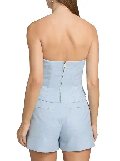 Generation Love Women's Ellery Chambray Suiting Bustier Top - Chambray Blue | Thumbnail 5