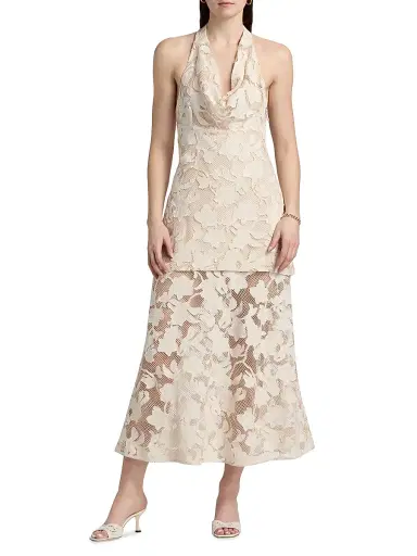 Amur Women's Calypso Lace Halter Midi-Dress - Storm Cloud - Size 12 | Thumbnail 3 Amur Women's Calypso Lace Halter Midi-Dress - Storm Cloud - Size 12 | Thumbnail 3