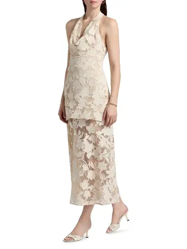 Amur Women's Calypso Lace Halter Midi-Dress - Storm Cloud - Size 12 | Thumbnail 4 Amur Women's Calypso Lace Halter Midi-Dress - Storm Cloud - Size 12 | Thumbnail 4