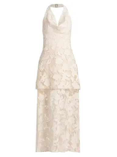 Amur Women's Calypso Lace Halter Midi-Dress - Storm Cloud - Size 12 | Thumbnail 1 Amur Women's Calypso Lace Halter Midi-Dress - Storm Cloud - Size 12 | Thumbnail 1