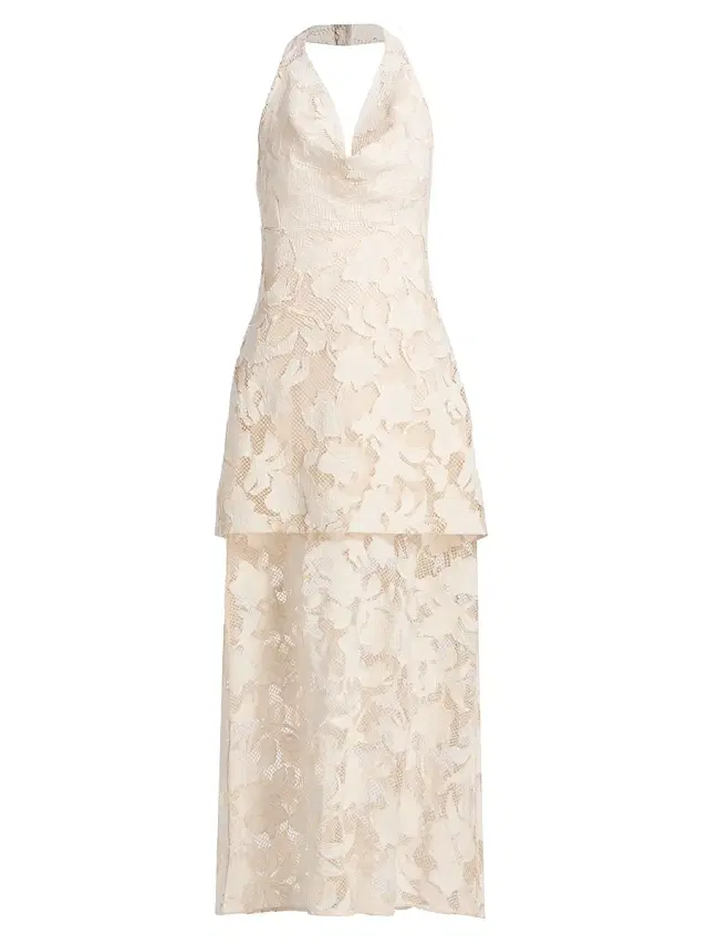 AMUR Women's Calypso Lace Halter Midi-Dress - Storm Cloud