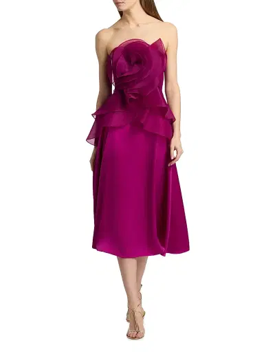 THEIA Women's Victoria Draped Rose Cocktail - Sangria - Size 14 | Thumbnail 2 THEIA Women's Victoria Draped Rose Cocktail - Sangria - Size 14 | Thumbnail 2