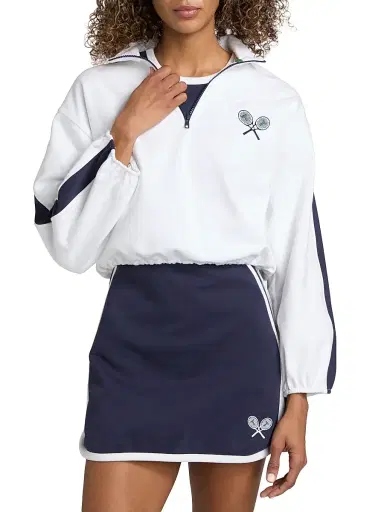 TANYA TAYLOR Women's Maria Terry Quarter-Zip Pullover | Thumbnail 3 TANYA TAYLOR Women's Maria Terry Quarter-Zip Pullover | Thumbnail 3