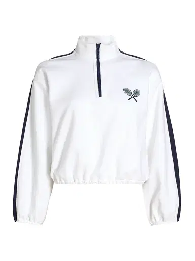 TANYA TAYLOR Women's Maria Terry Quarter-Zip Pullover | Thumbnail 1 TANYA TAYLOR Women's Maria Terry Quarter-Zip Pullover | Thumbnail 1