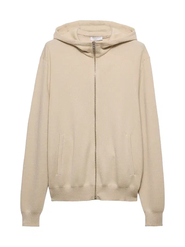 Men's Cashmere Hoodie Cardigan - Beige