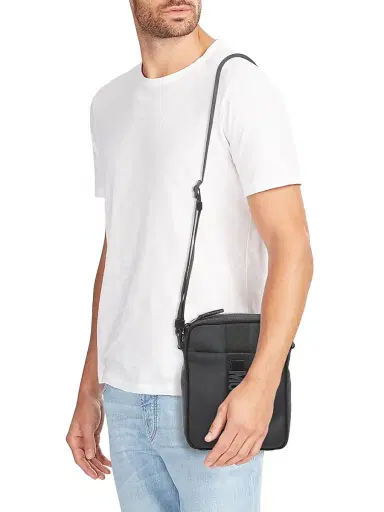 MOSCHINO Men's Logo Hardware Crossbody Bag - Black | Thumbnail 2 MOSCHINO Men's Logo Hardware Crossbody Bag - Black | Thumbnail 2