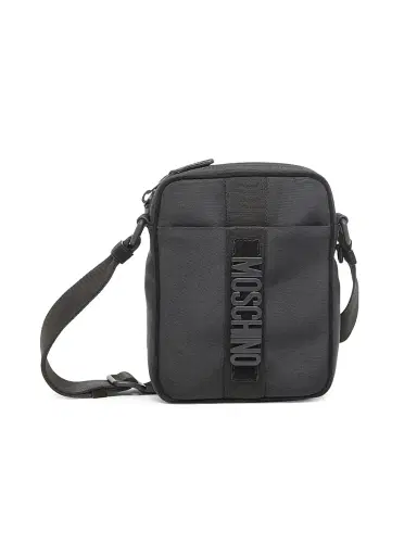 MOSCHINO Men's Logo Hardware Crossbody Bag - Black | Thumbnail 1 MOSCHINO Men's Logo Hardware Crossbody Bag - Black | Thumbnail 1