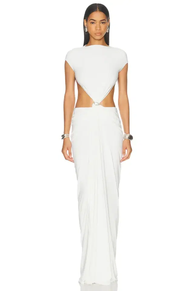 Grace Ling Relic Charms Belt Cinched Maxi Dress