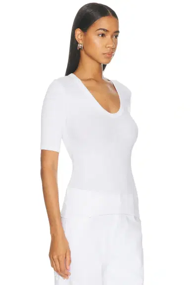 ENZA COSTA Textured Rib Half Sleeve U Neck Top | Thumbnail 2 ENZA COSTA Textured Rib Half Sleeve U Neck Top | Thumbnail 2