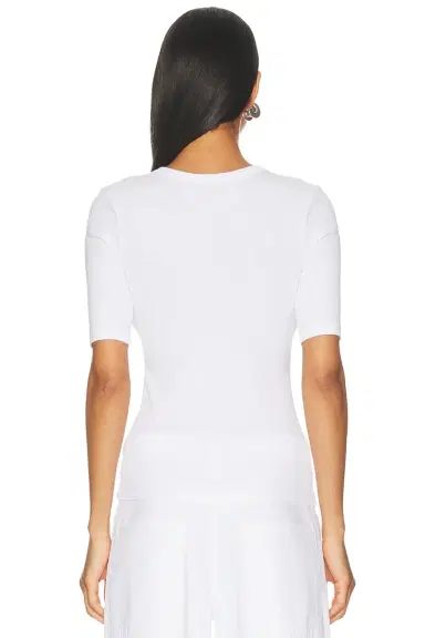 ENZA COSTA Textured Rib Half Sleeve U Neck Top | Thumbnail 3 ENZA COSTA Textured Rib Half Sleeve U Neck Top | Thumbnail 3