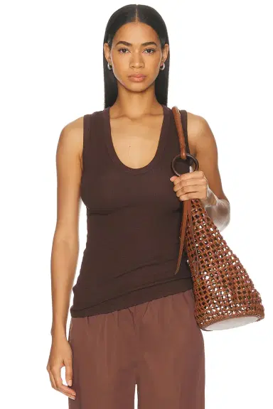 ENZA COSTA Textured Rib Sleeveless U Neck Tank Top | Thumbnail 1 ENZA COSTA Textured Rib Sleeveless U Neck Tank Top | Thumbnail 1