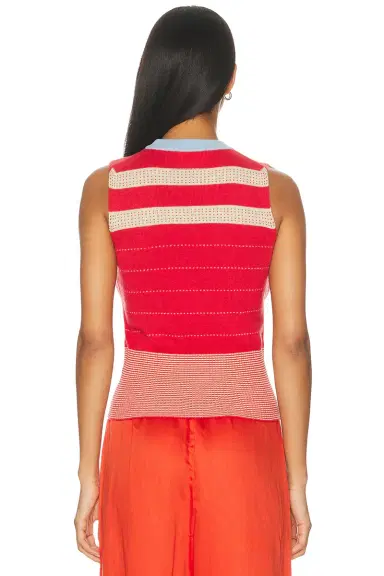 Guest In Residence Collegiate Stripe Vest Top | Thumbnail 3