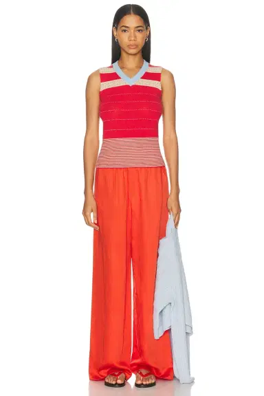 Guest In Residence Collegiate Stripe Vest Top | Thumbnail 4