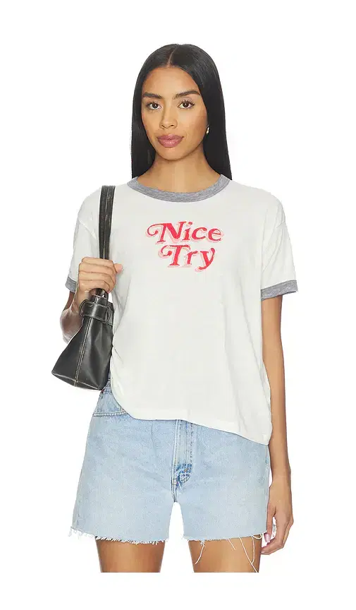 DAYDREAMER Nice Try Burnout Ringer Tee