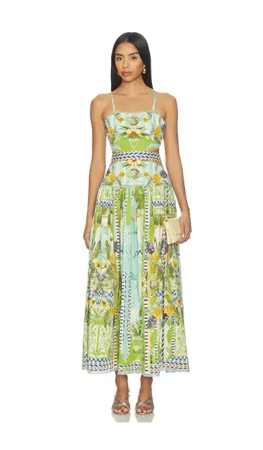 Falguni Shane Peacock Palm Mirage Open Back Dress | Thumbnail 1 Falguni Shane Peacock Palm Mirage Open Back Dress | Thumbnail 1