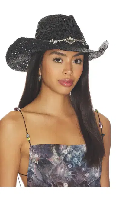 8 Other Reasons Woven Cowboy Hat With Diamond Shaped Metal Band | Thumbnail 1