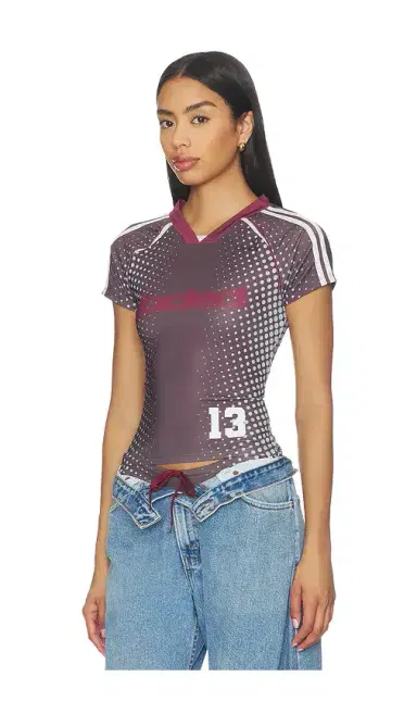 Jaded London Illusion Print Football Baby Tee | Thumbnail 2