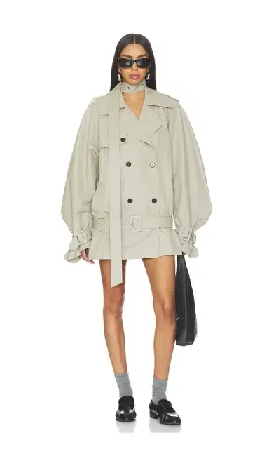 MARRKNULL Belted Short Trench Coat | Thumbnail 1 MARRKNULL Belted Short Trench Coat | Thumbnail 1