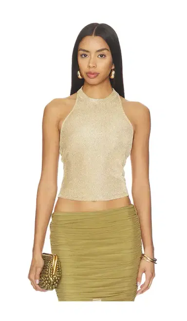SEROYA Minnie Metallic Knit Halter Top | Thumbnail 1 SEROYA Minnie Metallic Knit Halter Top | Thumbnail 1