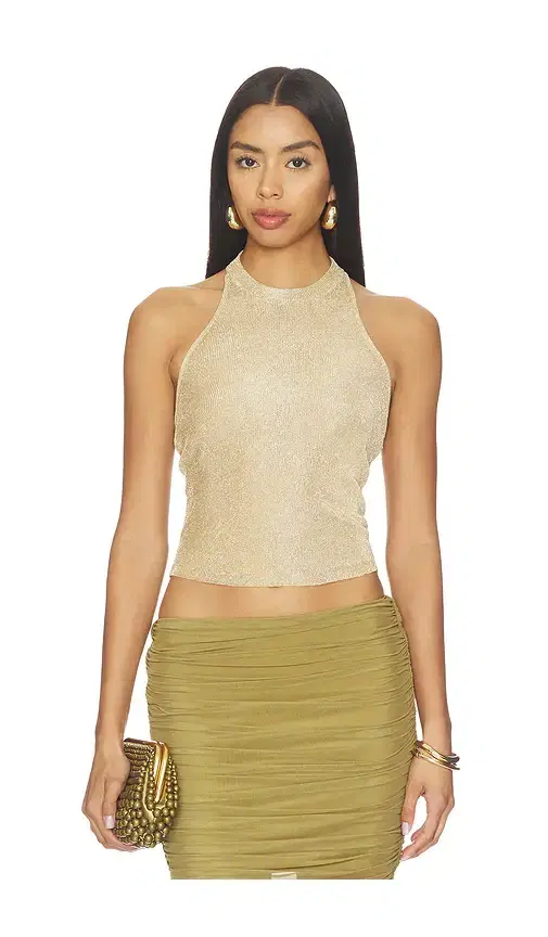 Minnie Metallic Knit Halter Top