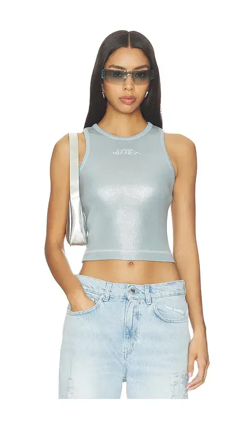 Casablanca Ribbed Plated Tank Top